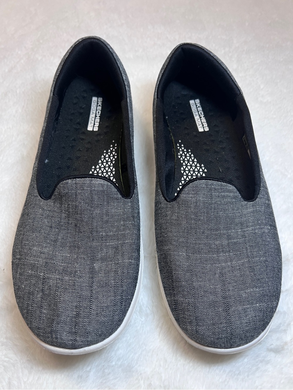 Skechers Men’s Slip-On Loafers in Charcoal Gray